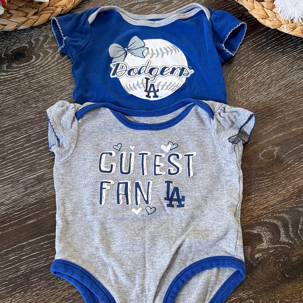 Genuine Merchandise Dodgers Baby One-Piece Bodysuit Set - Blue & Gray